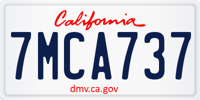 CA license plate 7MCA737