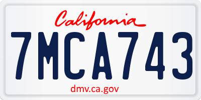 CA license plate 7MCA743