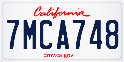 CA license plate 7MCA748