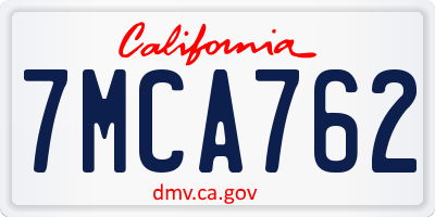 CA license plate 7MCA762