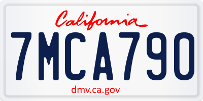 CA license plate 7MCA790
