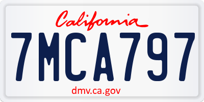 CA license plate 7MCA797