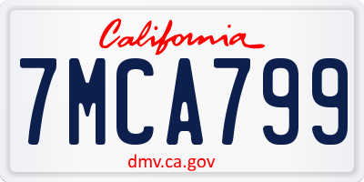 CA license plate 7MCA799
