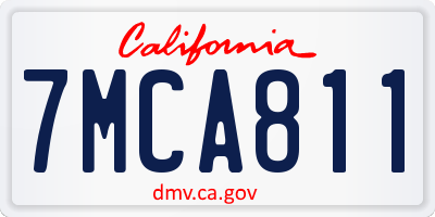 CA license plate 7MCA811