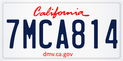 CA license plate 7MCA814