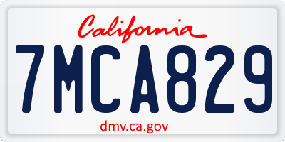 CA license plate 7MCA829