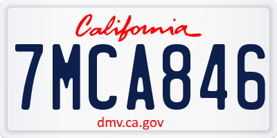 CA license plate 7MCA846