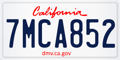 CA license plate 7MCA852