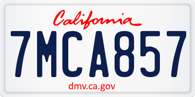 CA license plate 7MCA857