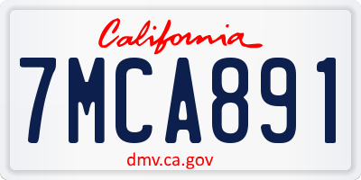 CA license plate 7MCA891
