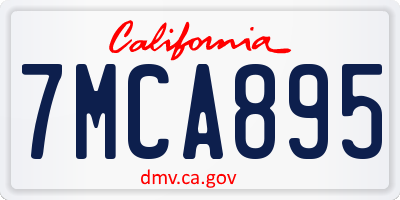 CA license plate 7MCA895