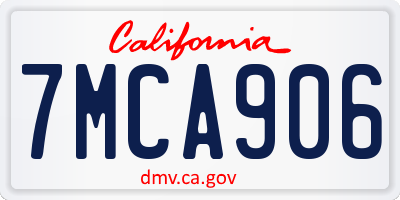 CA license plate 7MCA906