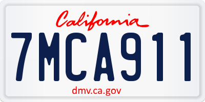 CA license plate 7MCA911