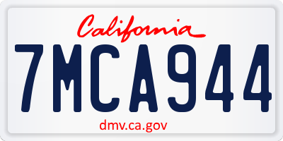 CA license plate 7MCA944