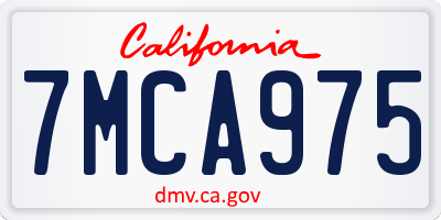 CA license plate 7MCA975