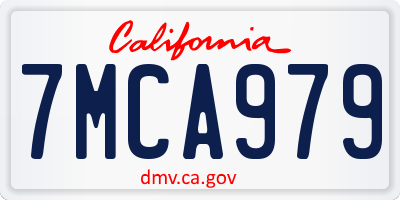 CA license plate 7MCA979