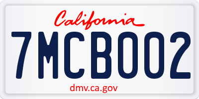 CA license plate 7MCB002