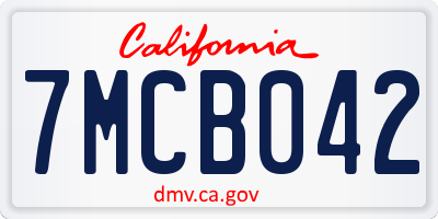 CA license plate 7MCB042