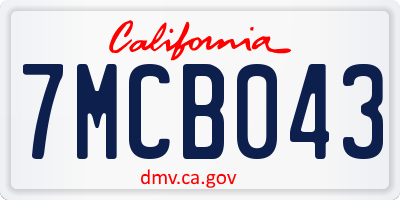 CA license plate 7MCB043