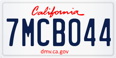 CA license plate 7MCB044
