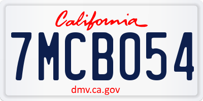 CA license plate 7MCB054