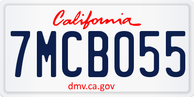 CA license plate 7MCB055