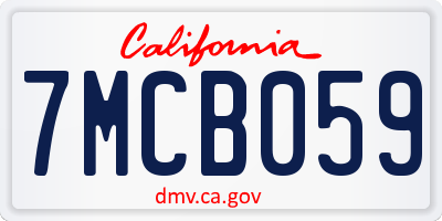 CA license plate 7MCB059