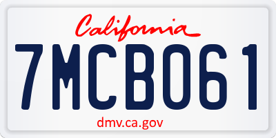 CA license plate 7MCB061