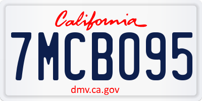 CA license plate 7MCB095