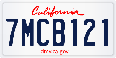 CA license plate 7MCB121