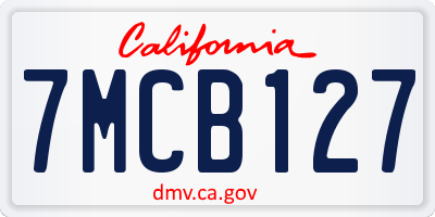 CA license plate 7MCB127