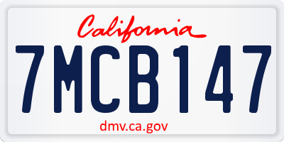 CA license plate 7MCB147