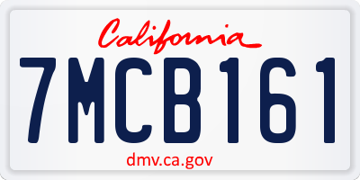 CA license plate 7MCB161