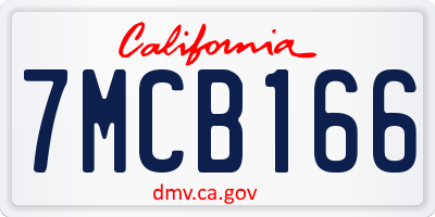 CA license plate 7MCB166