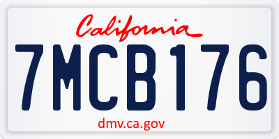 CA license plate 7MCB176