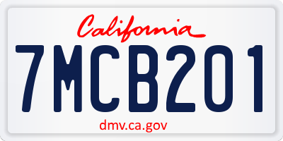 CA license plate 7MCB201