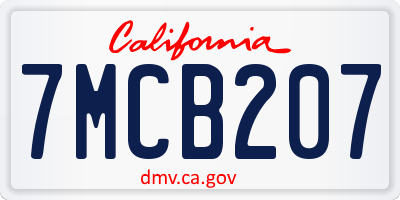 CA license plate 7MCB207