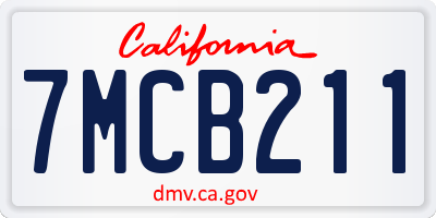 CA license plate 7MCB211