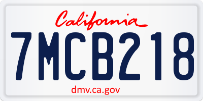CA license plate 7MCB218