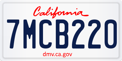 CA license plate 7MCB220