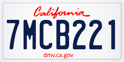 CA license plate 7MCB221