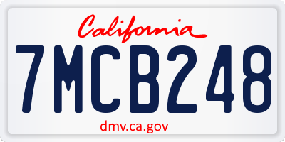 CA license plate 7MCB248