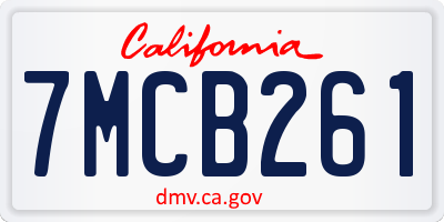 CA license plate 7MCB261