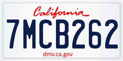 CA license plate 7MCB262