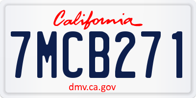 CA license plate 7MCB271