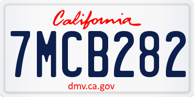 CA license plate 7MCB282