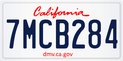 CA license plate 7MCB284