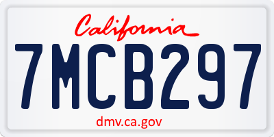 CA license plate 7MCB297