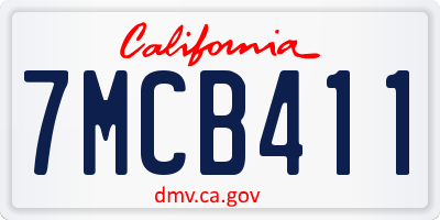 CA license plate 7MCB411