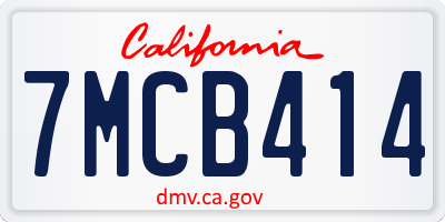 CA license plate 7MCB414